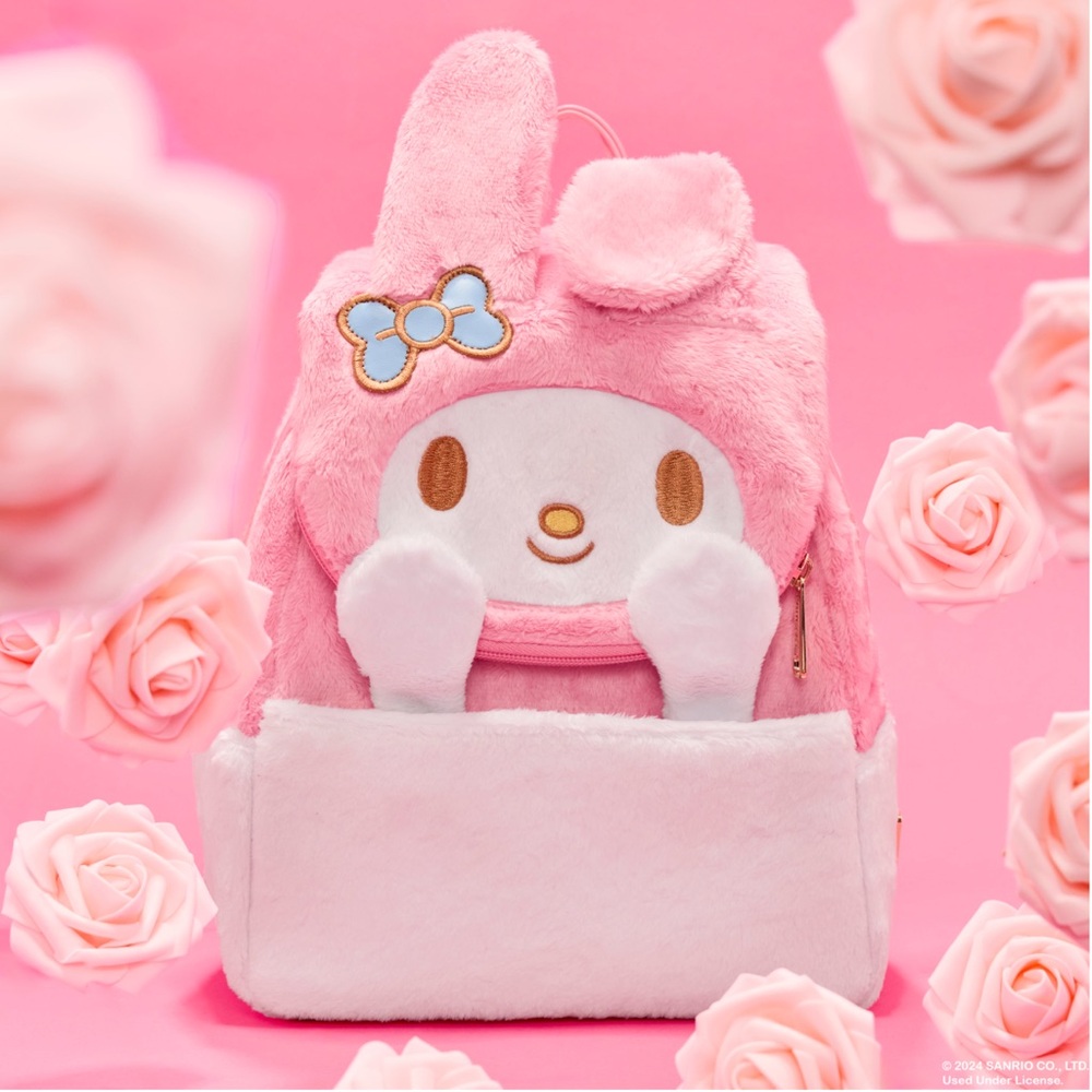 Loungefly- Sanrio My Melody Plush Set of Mini Backpack and Bifold Wallet - Picture 2 of 16